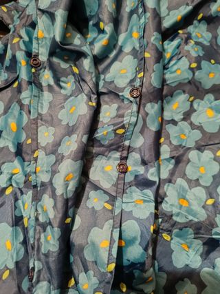 Chubasquero floral azul talla única