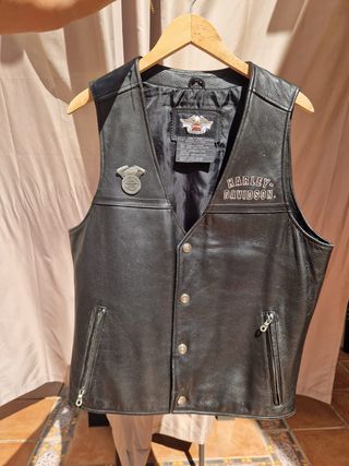 Chaleco Harley-Davidson de Cuero Negro