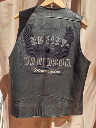 Chaleco Harley-Davidson de Cuero Negro