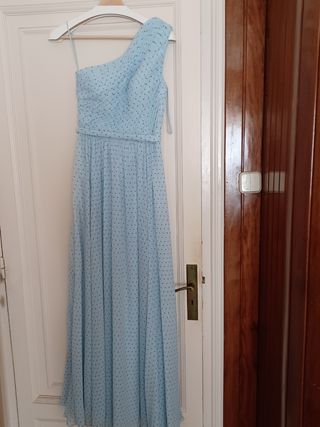 Vestido fiesta Adolfo Dominguez azul lunares