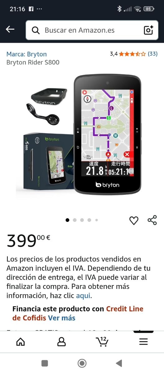 Bryton Rider S800 Ciclocomputador GPS