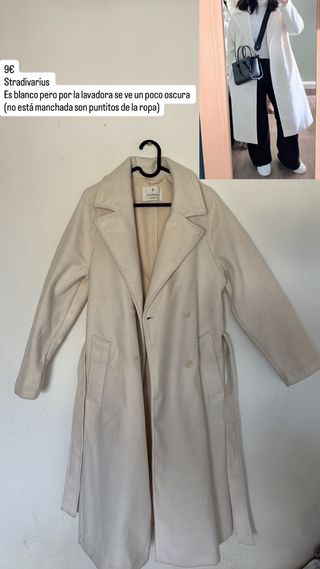 Gabardina Stradivarius Blanca