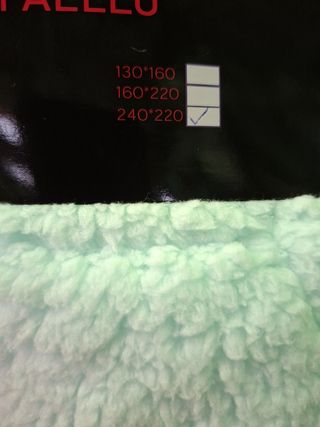 Manta sofá 220x240 sherpa verde menta