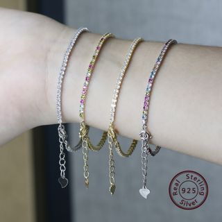 Pulsera de plata 925 con circonitas multicolor