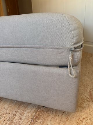 Cama Puff gris con Somier Madera
