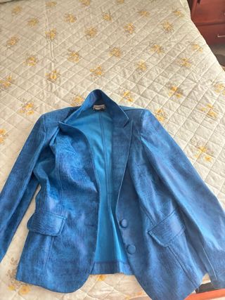Giacca in pelle blu