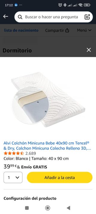 Cuna colecho Fillikid + colchón