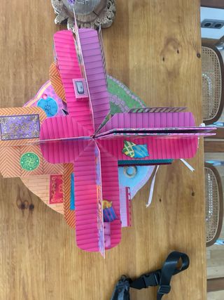 Casa de muñecas plegable rosa