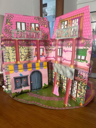 Casa de muñecas plegable rosa