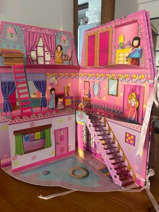 Casa de muñecas plegable rosa