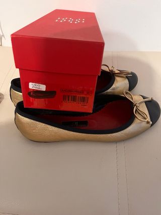 Zapatillas Bailarinas Carolina Herrera Negro/Dorad