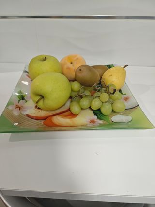 Plato decorativo, frutero melocotones