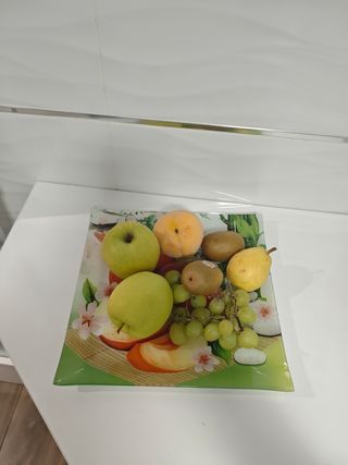 Plato decorativo, frutero melocotones