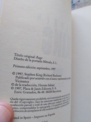 Rabia Stephen King 1 EDICIÓN 
