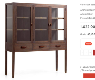Conjunto mesa,Vitrina y sillas comedor color wenge
