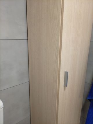 Armario baño madera clara 4 estantes
