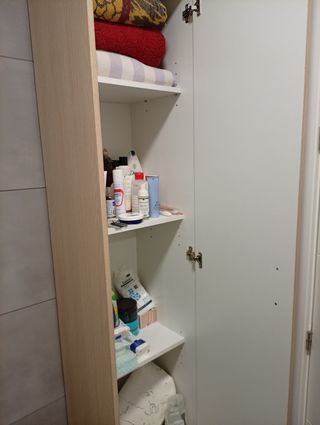 Armario baño madera clara 4 estantes