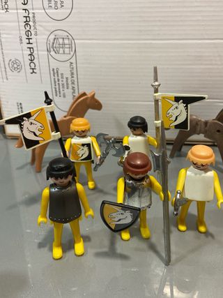lote 4 unicornio caballeros playmobil