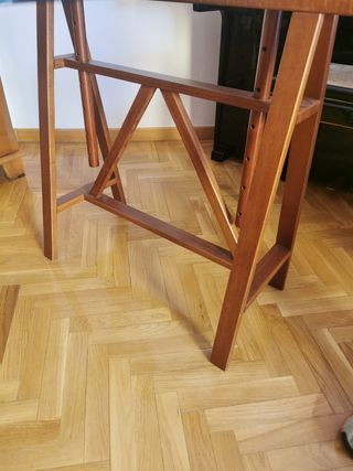 Mesa cristal y madera