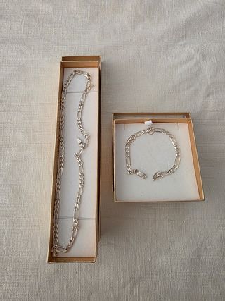 Conjunto Cadena y Pulsera Plata de Ley