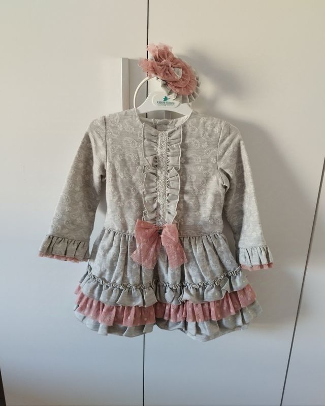 Vestido evento con diadema niña 3 años