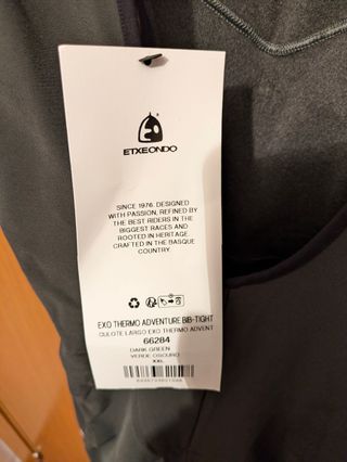 Culote Etxeondo EXO THERMO ADVENTURE XXL Negro