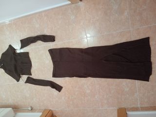 Conjunto falda y top marrón