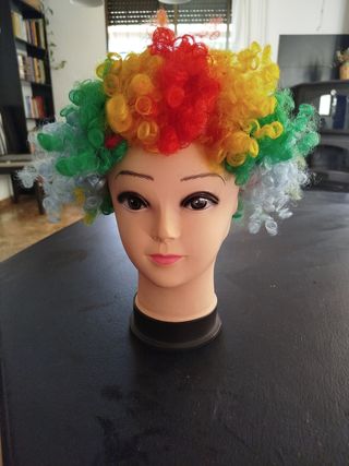 Peluca de payaso multicolor