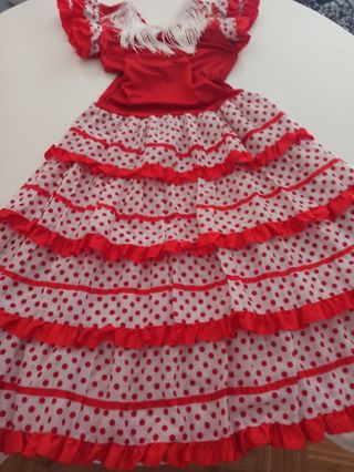 Disfraz Flamenca Niña Rojo y Blanco