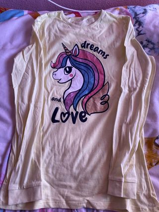 Pijama unicornio manga larga talla 12/13