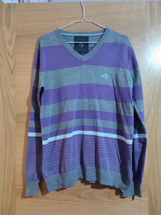 Jersey Jack & Jones Rayas Morado Gris Talla M