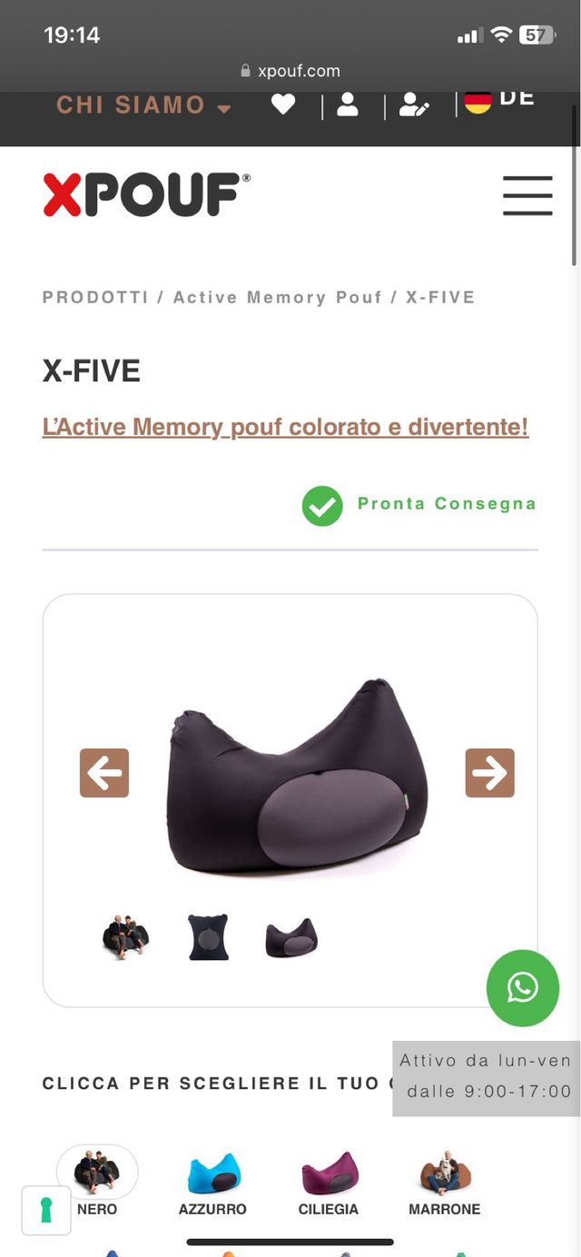 Pouf X‑Five Nero Multifunzione Interno/Esterno