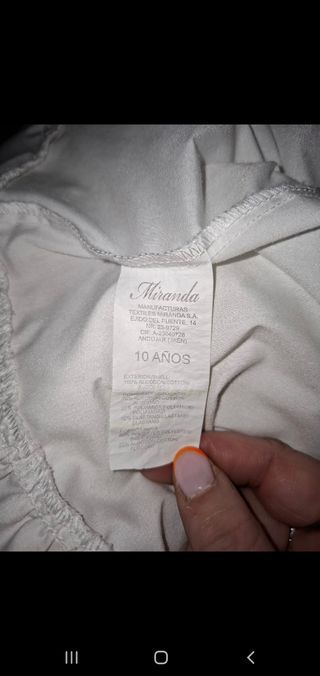 Vestido niña Miranda 10 años blanco