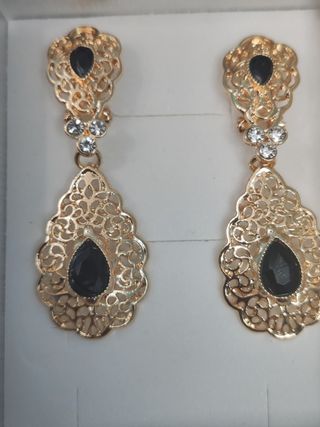 Pendientes Baturra con Piedra Negra SOLO ENVIO
