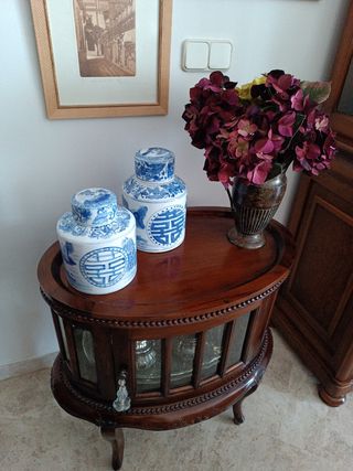 Tibores chinos azules y blancos