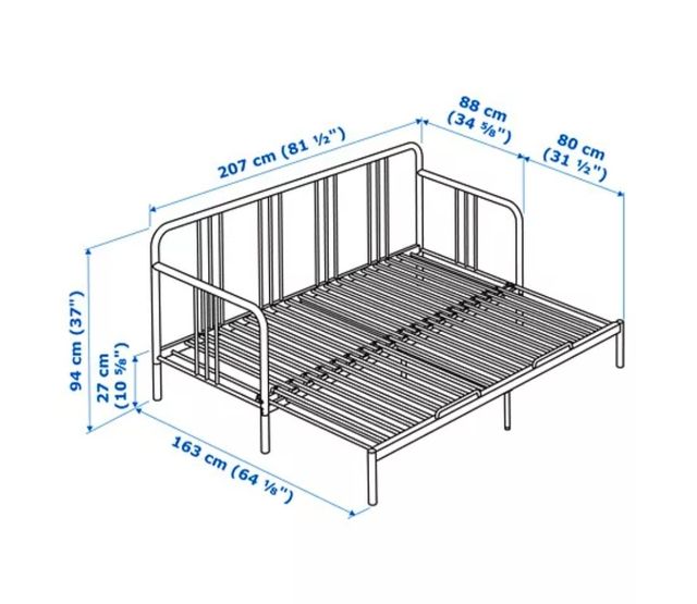 Diván Sofá Cama Negro y Gris