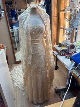 Vestido de Novia Encaje Palabra de Honor