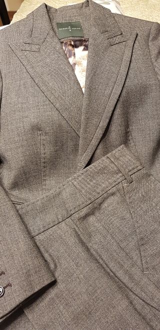 Traje de lana gris Roberto Verino
