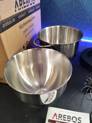 Robot de cocina Arebos 1500W Negro Amasadora 