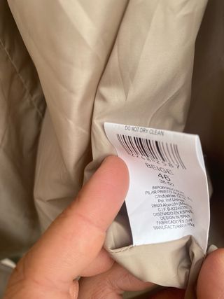 Gabardina Beige Mujer T46 Nueva con Etiqueta. 