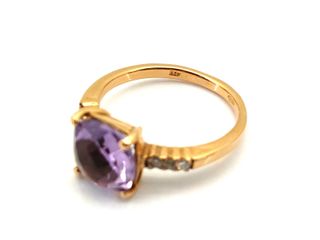 E1797136-47	Sortija Oro 18k Con Amatista,Diamante
