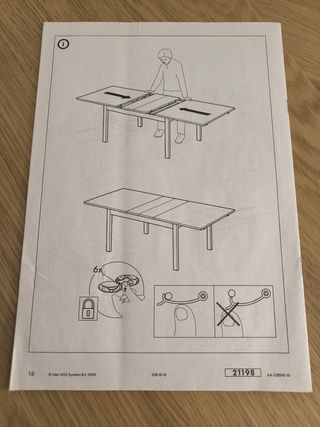 Mesa extensible de madera