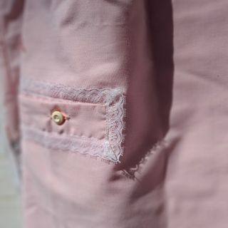 Camisón mujer manga corta rosa con encaje bordado,