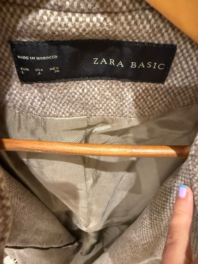 Abrigo paño marrón y beige