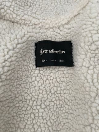 Chaqueta Stradivarius Borrego Roja Talla M