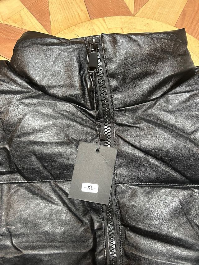 Bomber ecopelle nero oversize