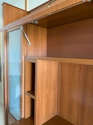Mueble salón TV vitrinas madera