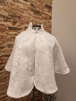Capa fallera niña 2-3 años brocado Damasco blanco 