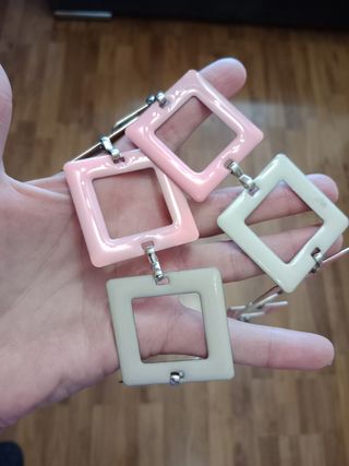 Cinturón Stradivarius vintage rosa y blanco