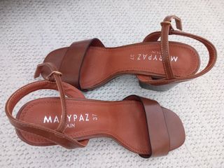 Sandalias de piel Marypaz tacón ancho 8cm talla 37
